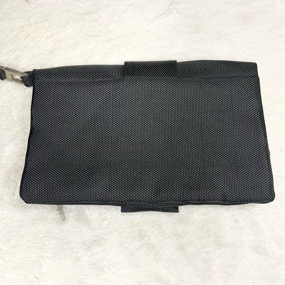 Viktor & Rolf Men's Black Amenity Bag Travel Toiletry Case Fold-over Wristlet